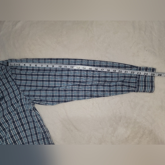 Chaps Blue Casual Button Down Shirt - Picture 7 of 9